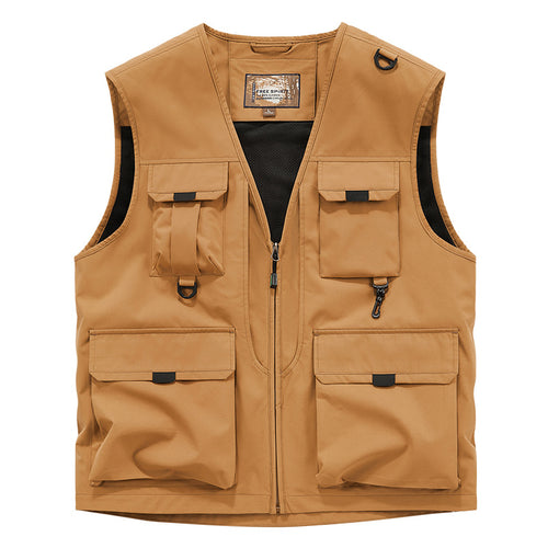 Herren Multifunktionale Utility-Weste mit Mehrfach‑Taschen und robustem Reißverschluss Echoarchiv
