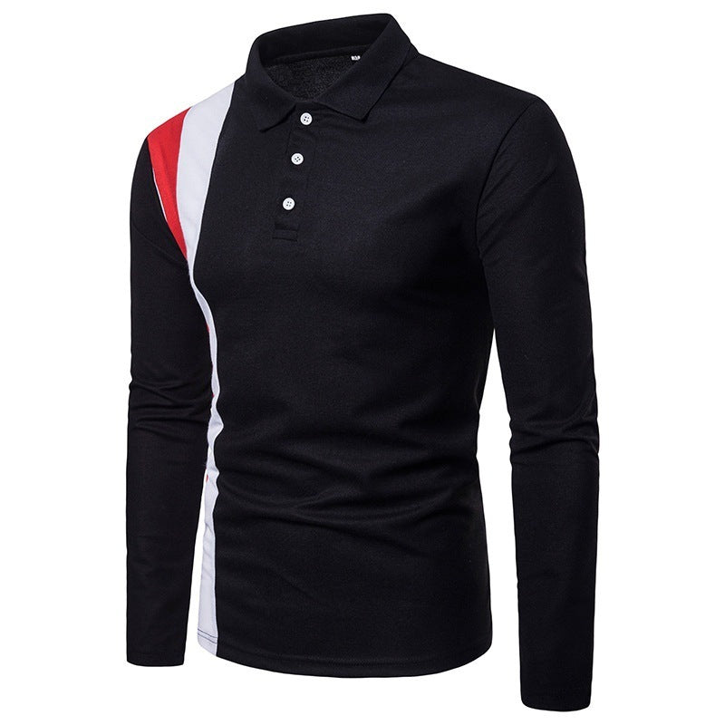 Herren Langarm Poloshirt mit modernem Farbblockdesign und komfortablem Schnitt Echoarchiv