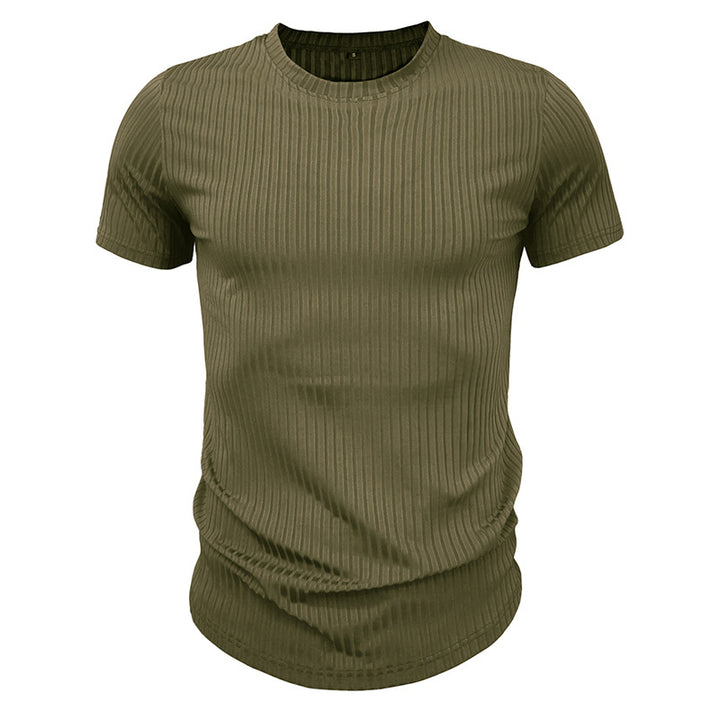 Herren kurzärmliges Rippenshirt mit atmungsaktiver Struktur Echoarchiv