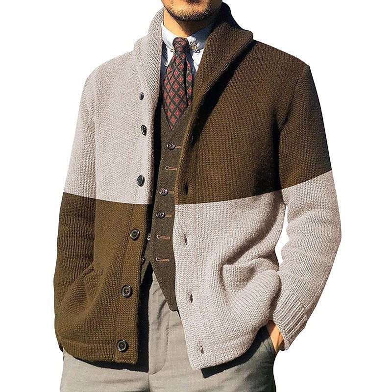 Herren Elegante Strickjacke mit hochgeschlossenem Kragen und Knopfdetails Echoarchiv