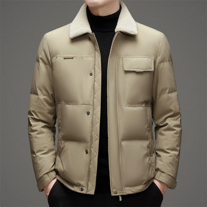 Herren gesteppte Winterjacke mit Baumwollkragen Echoarchiv