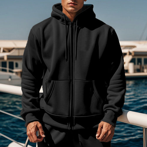 Herren Sportlicher Kapuzenpullover mit innovativem Reißverschluss und praktischen Seitentaschen Echoarchiv
