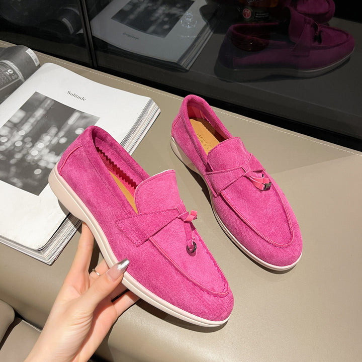 Damen Elegante Wildleder-Loafer mit Quasten und gepolstertem Komfortfußbett – Lioré