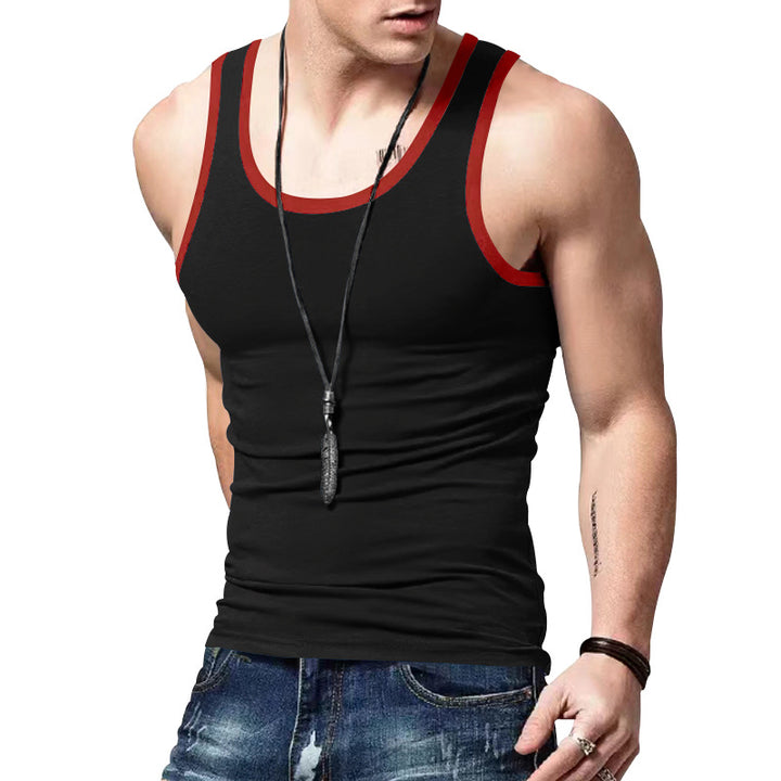 Herren sportliches Muskelshirt mit kontrastierenden Trägern Echoarchiv