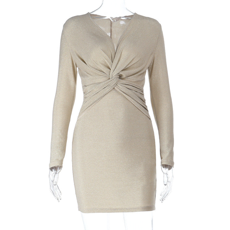 Damen figurbetontes Wickelkleid mit elegantem Schnitt und schimmerndem Effekt Echo Archiv