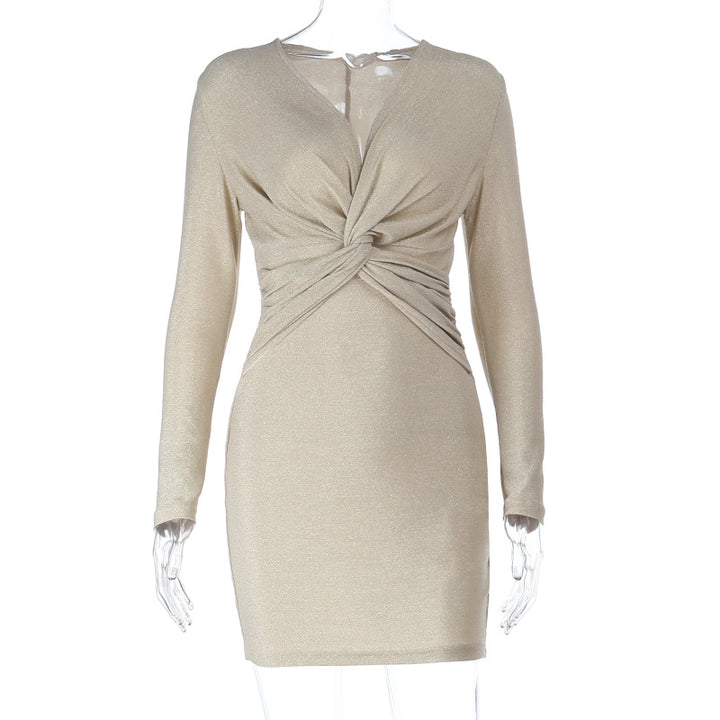 Damen figurbetontes Wickelkleid mit elegantem Schnitt und schimmerndem Effekt Echo Archiv