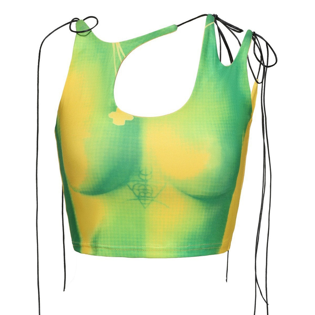Damen Crop-Top mit asymmetrischem Dekolleté und verstellbaren Trägern Echo Archiv