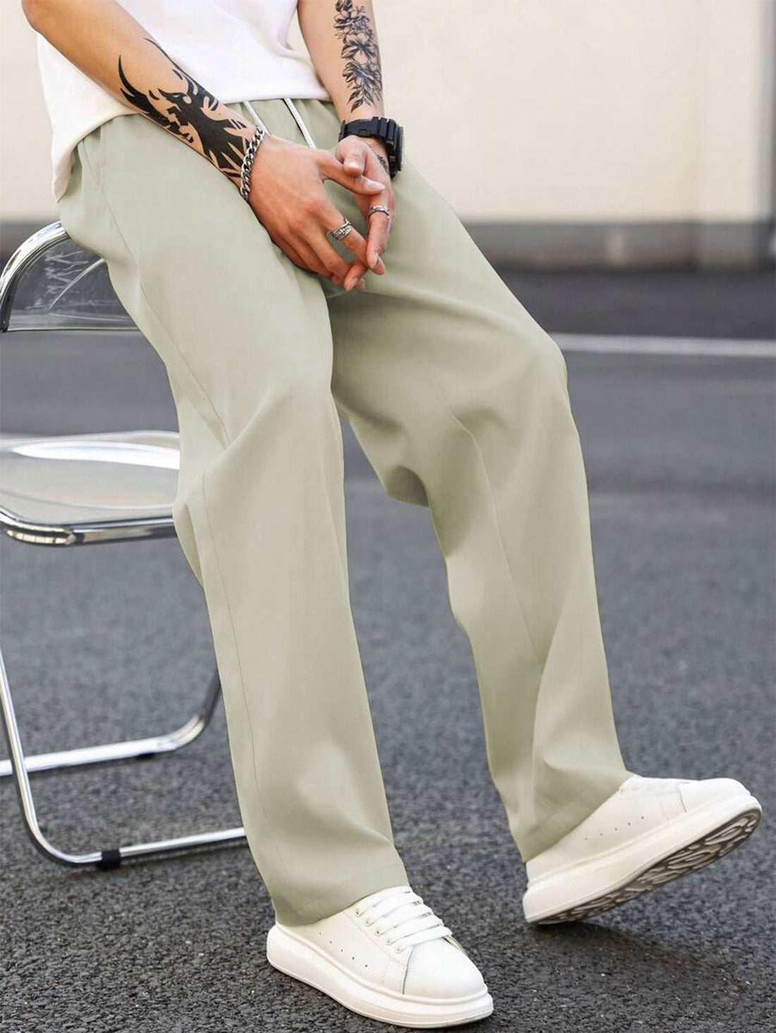Herren modische Freizeithose mit weiter Passform und elastischem Bund – Sorevano