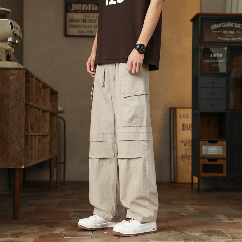 Herren Weite Tech-Cargo-Hose mit elastischem Tunnelzugbund und multifunktionalen Klapptaschen Echoarchiv