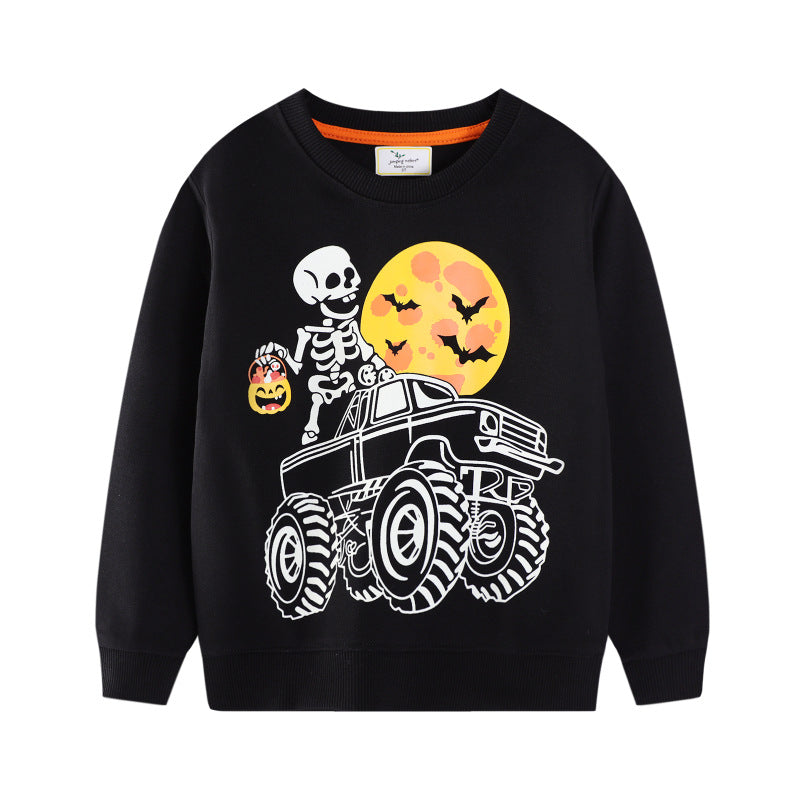 Jungen Sweatshirt mit gruseligem Skelett-Motiv Echo Archiv
