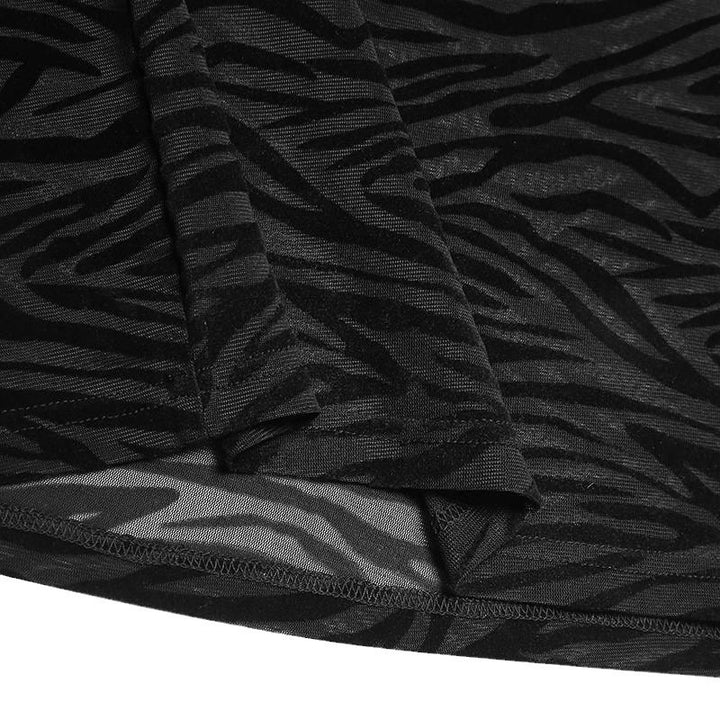 Damen Langarmshirt mit strukturiertem Animal-Print und Stehkragen Echoarchiv