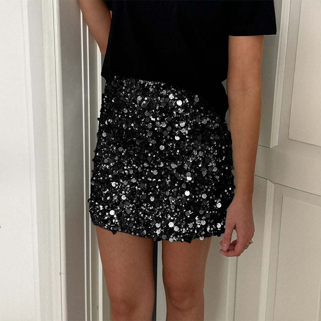 Damen Minirock mit funkelnden Pailletten Echo Archiv