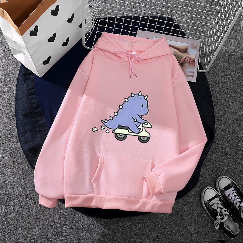Damen Kapuzenpullover im Relaxed-Fit mit botanischer Frucht-Illustration und Kängurutasche – Auréline