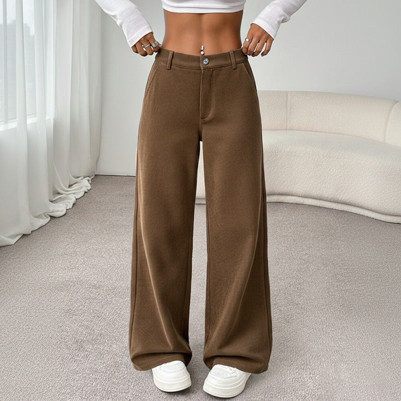 Damen Bequeme Weite Hochtaillierte Hose Echo Archiv