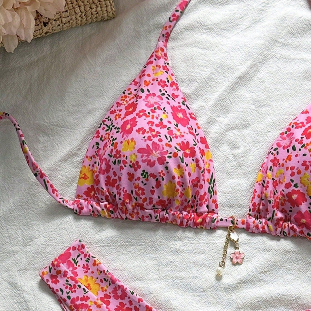 Damen Triangel-Bikini mit Blütenmuster Echo Archiv