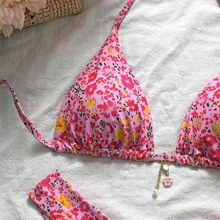 Damen Triangel-Bikini mit Blütenmuster Echo Archiv