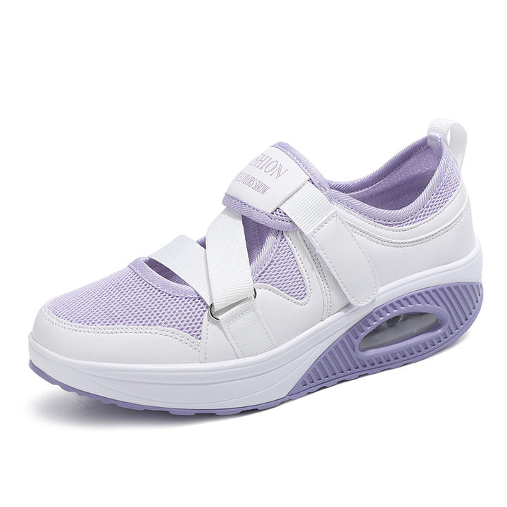 Damen nan stabilisierender Komfort-Sneaker mit luftgepolsterter Keilsohle und Klett-Riemenverschluss Echo Archiv