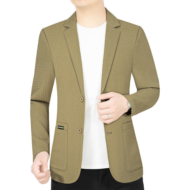 Herren Modernes Stretch Business-Sakko mit schmalem Schnitt und aufgesetzten Taschen – Tianoro