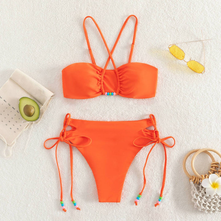 Damen Bandeau-Bikini mit verspieltem Kreuzdesign Echo Archiv