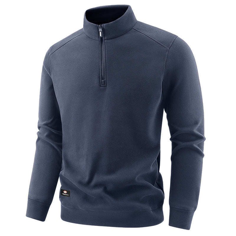 Herren Atmungsaktiver Microfleece-Halbreißverschluss-Pullover mit Stehkragen und Raglanärmeln Echo Archiv