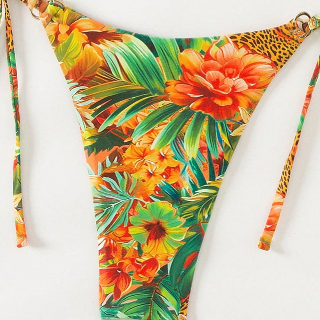 Damen Triangel-Bikini mit exotischem Dschungelmotiv Echo Archiv