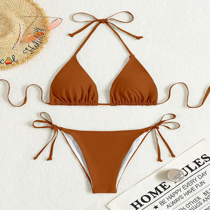 Damen klassisches Triangel-Bikini-Set mit verstellbaren Trägern Echo Archiv