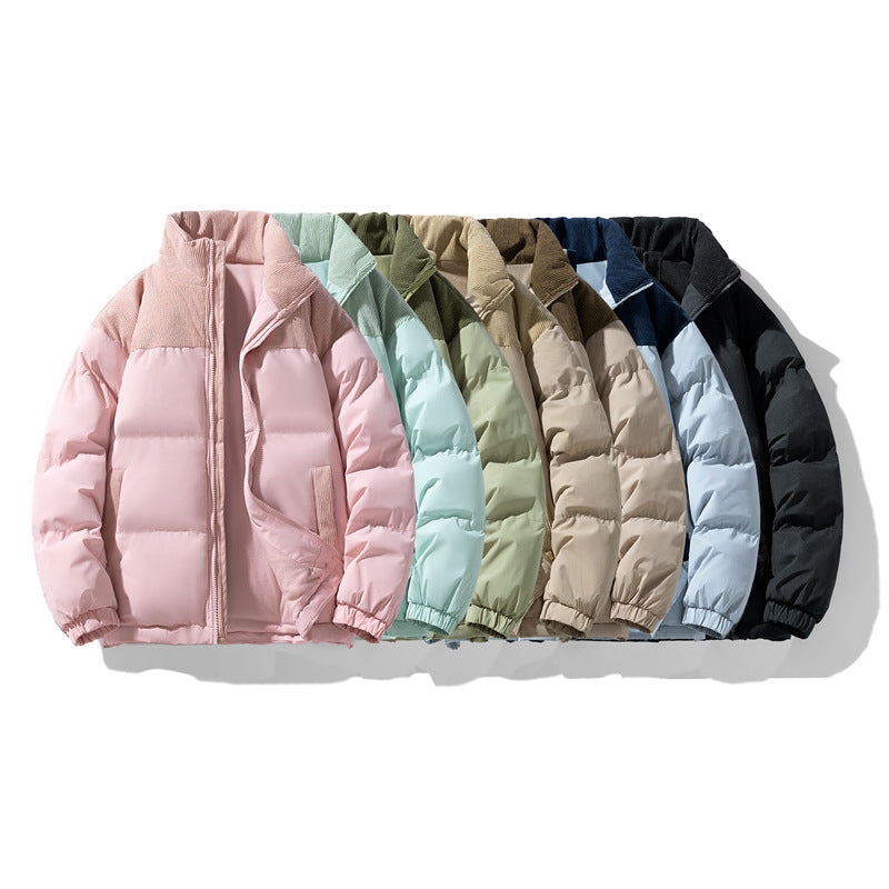 Herren gesteppte Winterjacke mit Cordbesatz, hohem Stehkragen und wärmender Isolierung Echo Archiv