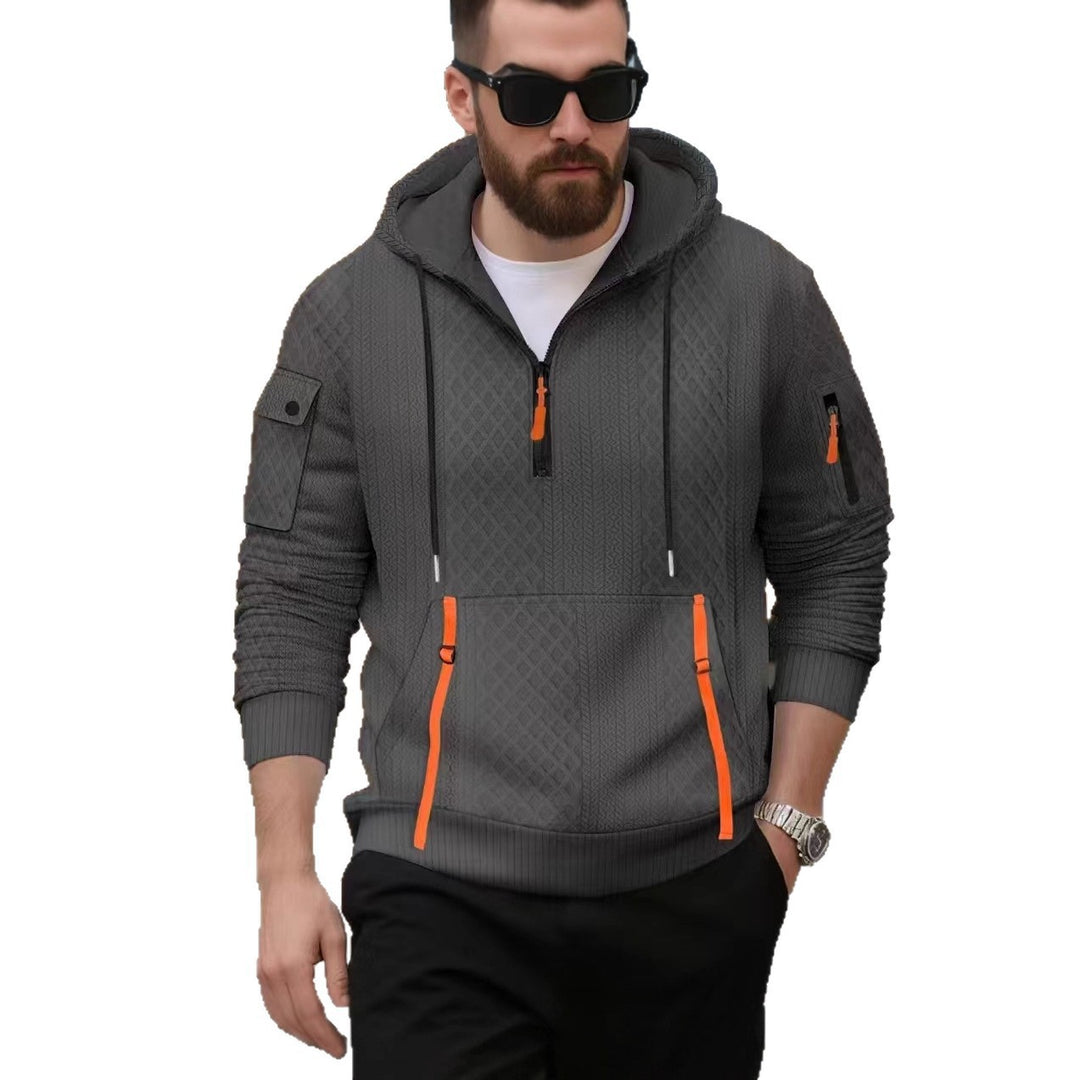 Herren modischer Hoodie mit strukturiertem Design und praktischen Taschen Echoarchiv