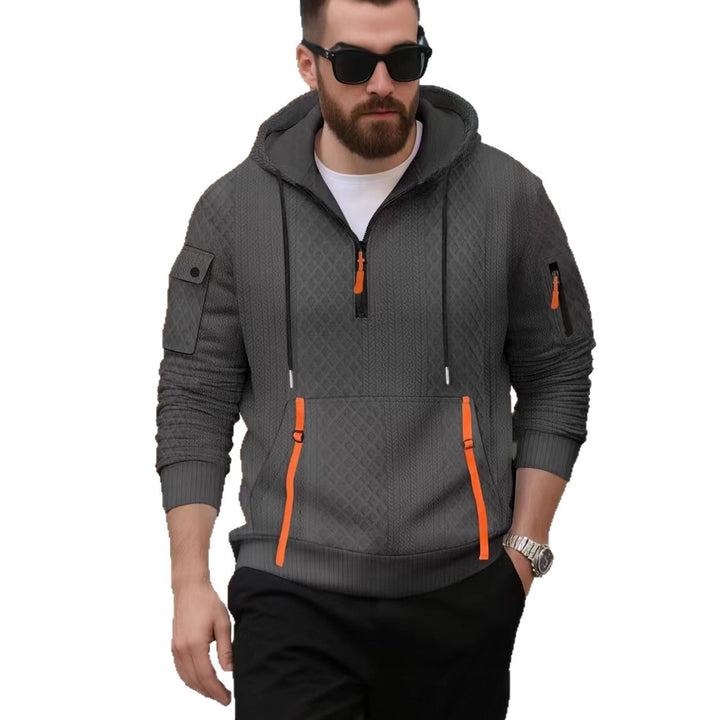 Herren modischer Hoodie mit strukturiertem Design und praktischen Taschen Echoarchiv