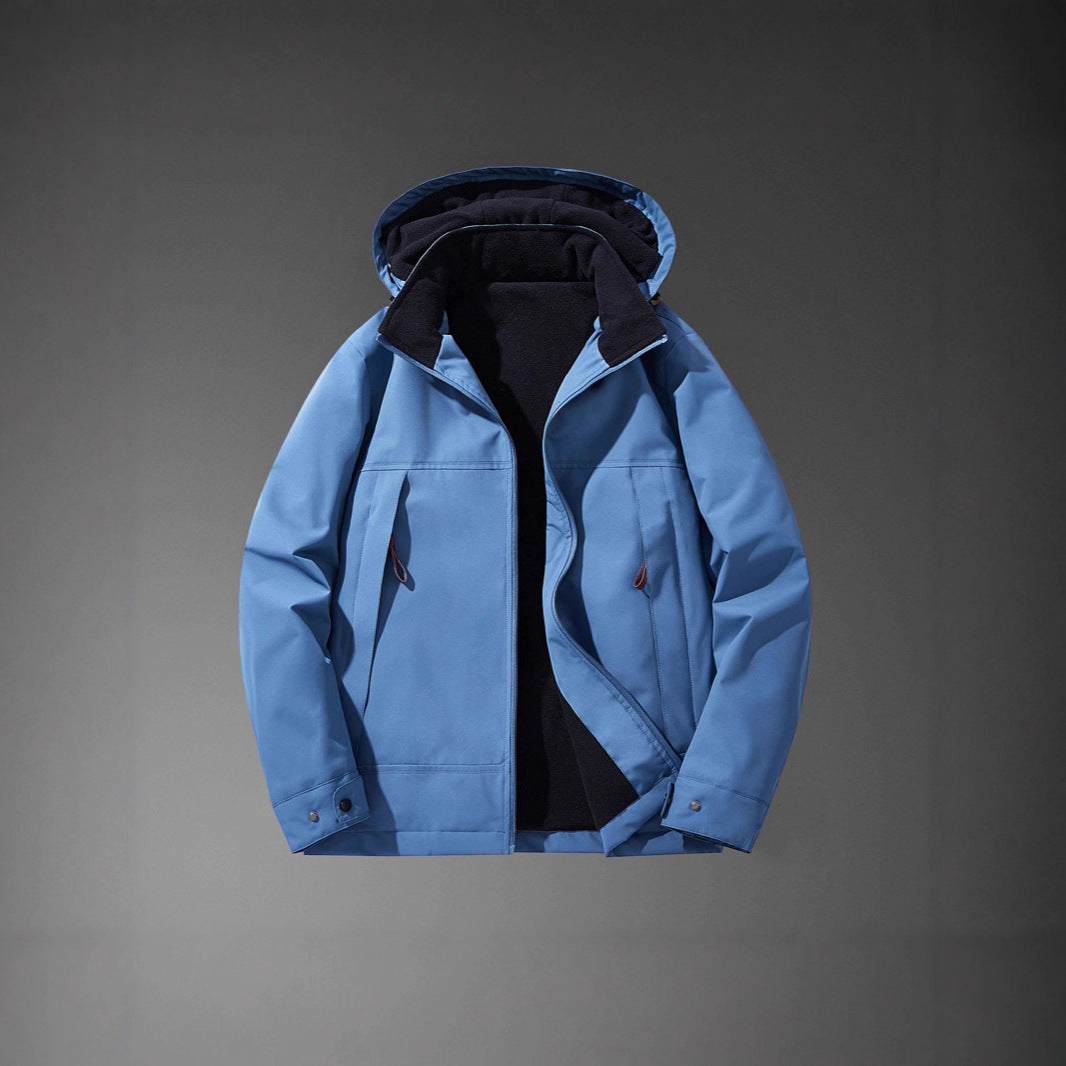 Herren Softshell-Übergangsjacke mit wärmendem Fleece-Innenfutter und Kapuze – Taviero