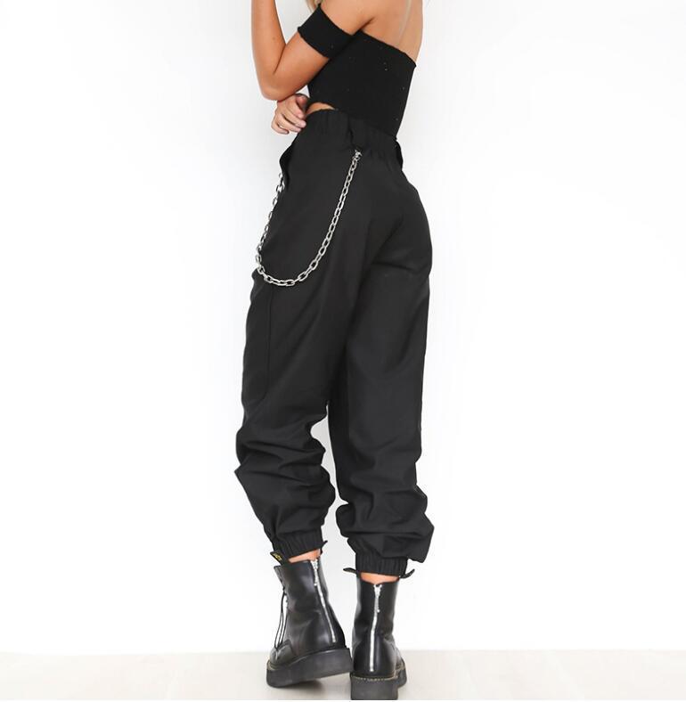 Damen Baggy-Hose mit Kettendetails und komfortablem Bund Echoarchiv