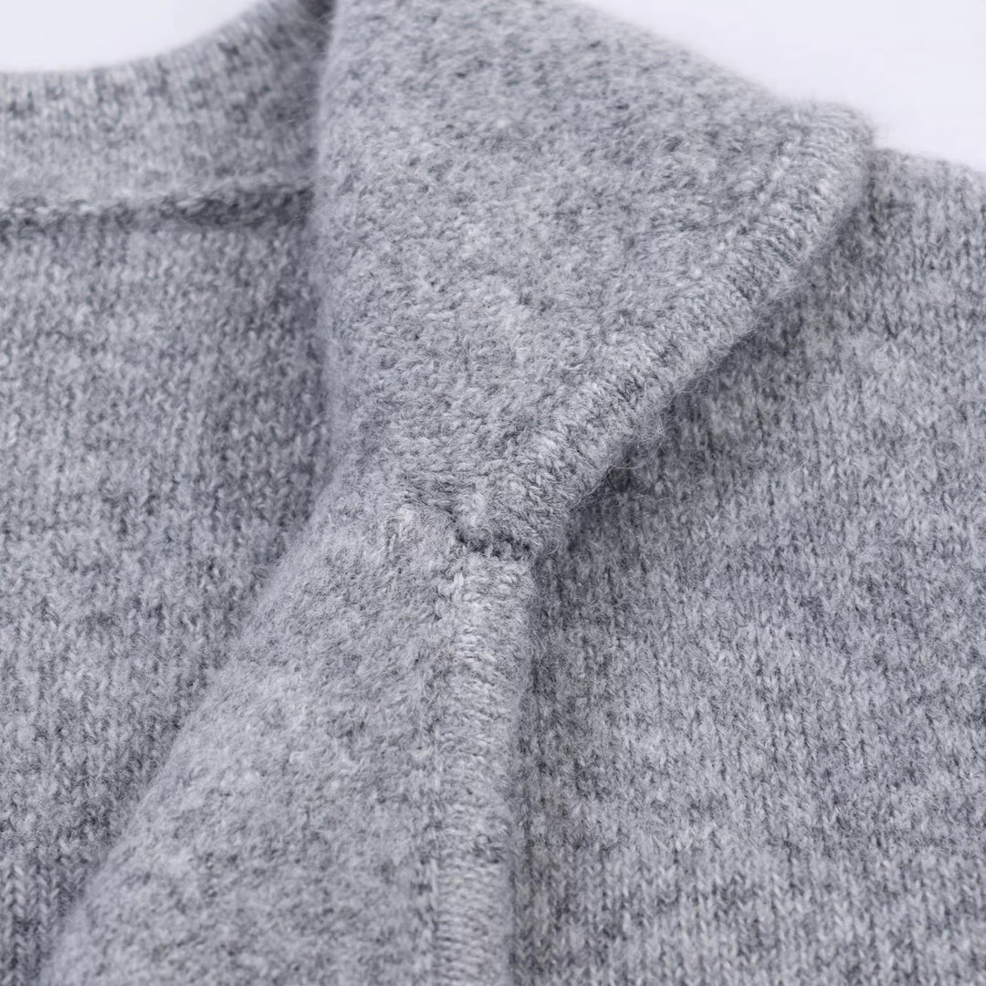 Damen Kurzer Wollmix-Cardigan-Mantel mit Schalkragen und Schmucksteinapplikationen Echoarchiv