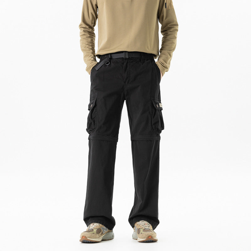 Herren Abnehmbare Cargo-Zip-Hose mit Reißverschluss-Bein, Multifachtaschen und integriertem Gürtel Echo Archiv