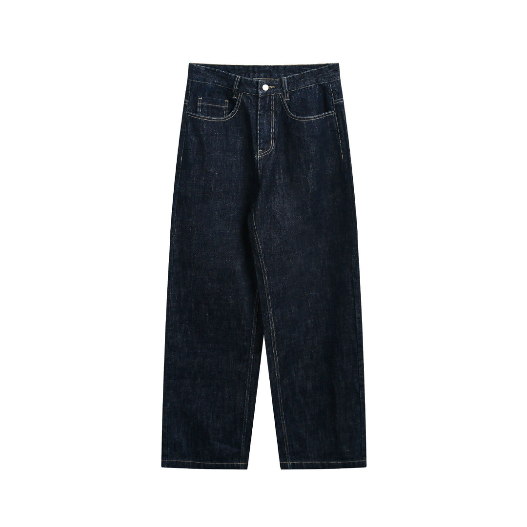 Damen Hochtaillierte verkürzte Jeanshose mit weitem Bein und sichtbaren Steppnähten Echoarchiv