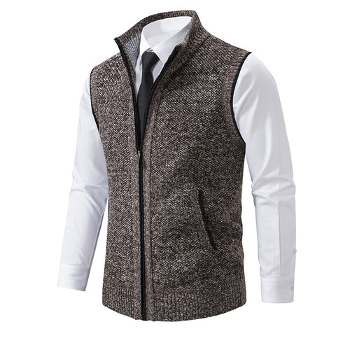 Herren Strickweste mit Reißverschluss und strukturiertem Design Echoarchiv