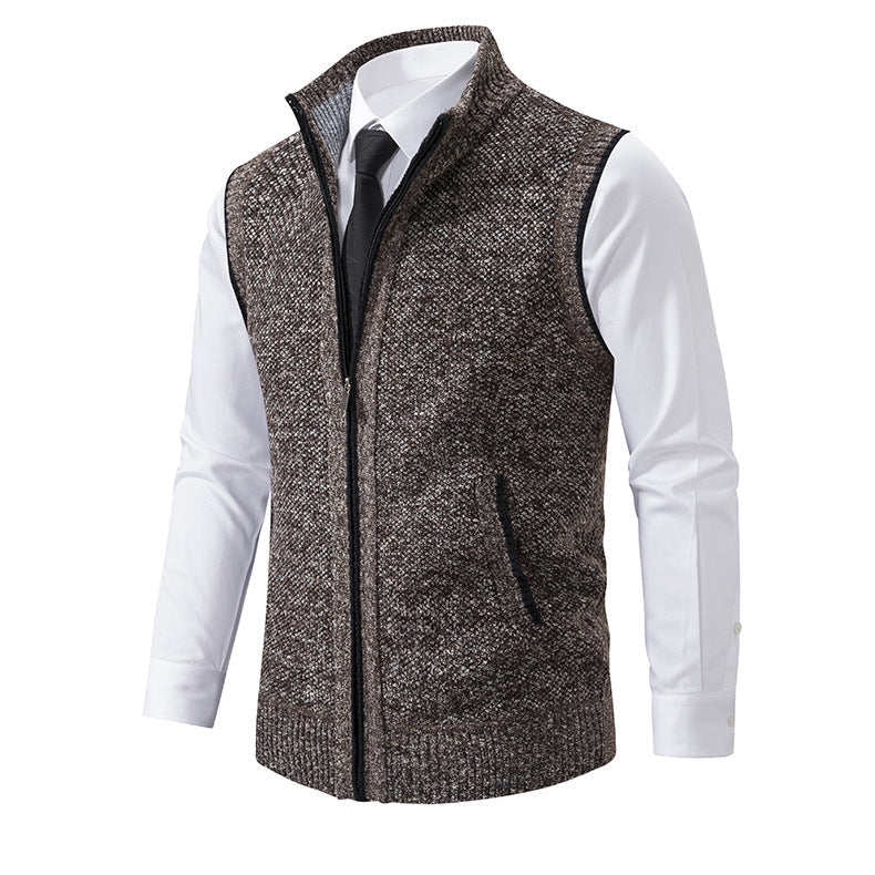 Herren Strickweste mit Reißverschluss und strukturiertem Design Echoarchiv