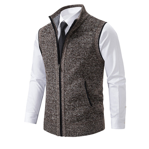 Herren Strickweste mit Reißverschluss und strukturiertem Design Echoarchiv