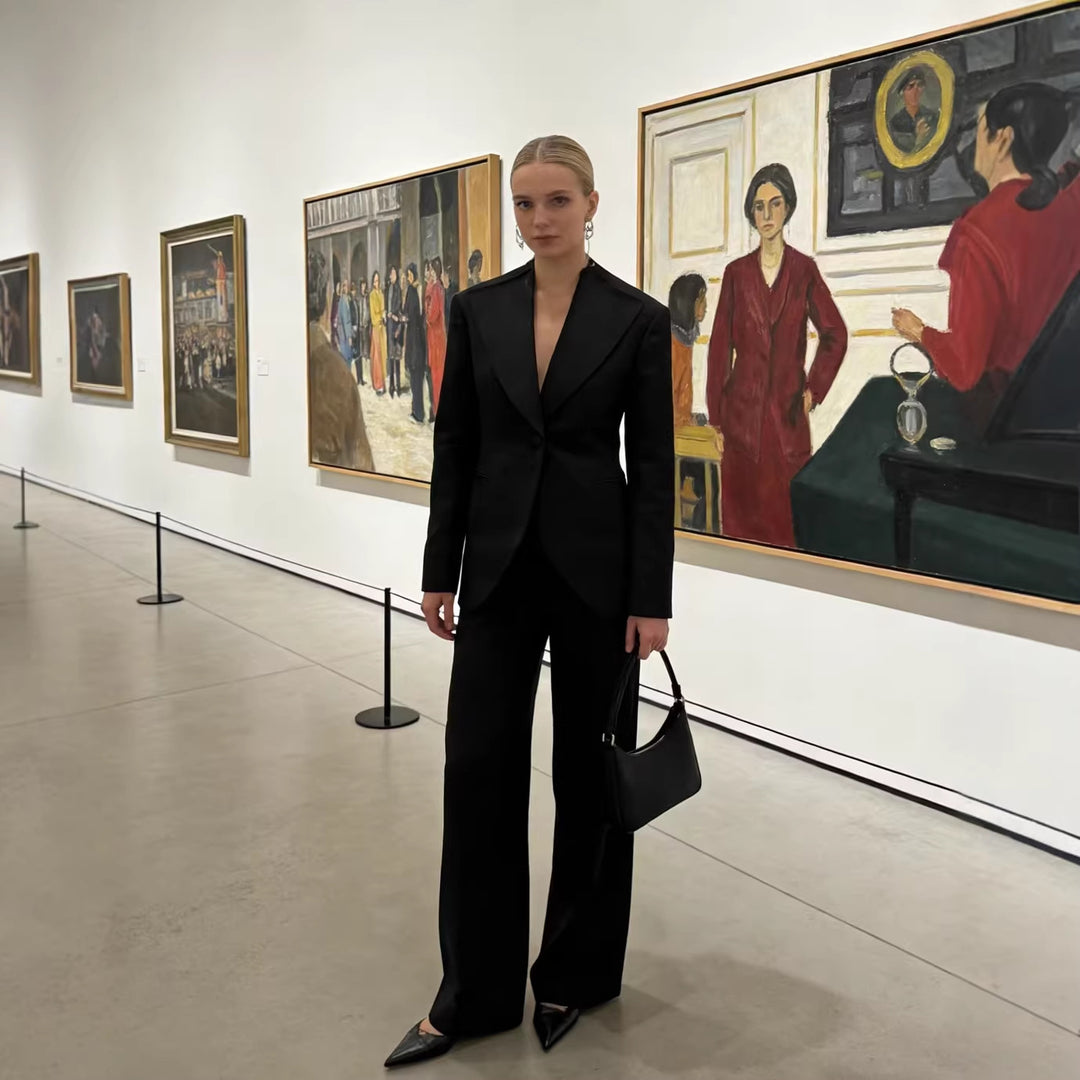 Damen Taillierter Ein-Knopf-Blazer mit breitem Schalkragen und schmaler Silhouette Echo Archiv