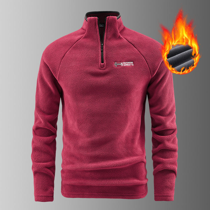 Herren wärmender Mikrofleece-Pullover mit halbem Reißverschluss, ergonomischen Raglanärmeln und gemütlicher Innenstruktur – Marzano