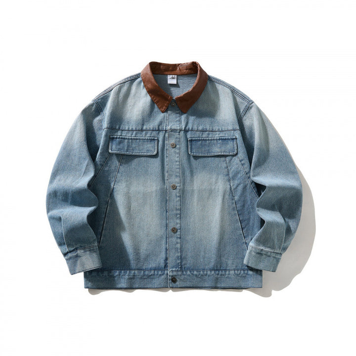 Herren Jeansblouson im Worker-Look mit Kontrastkragen Echo Archiv