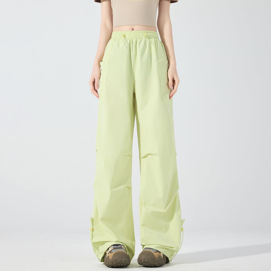 Damen Weite technische Cargo-Hose mit Kordelzugbund, verstellbarem Saum und Multifunktions-Taschen Echo Archiv