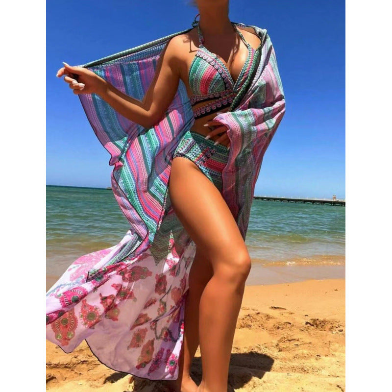 Damen Bikini-Set mit hoch geschnittenem Slip und verstellbarem Oberteil Echo Archiv