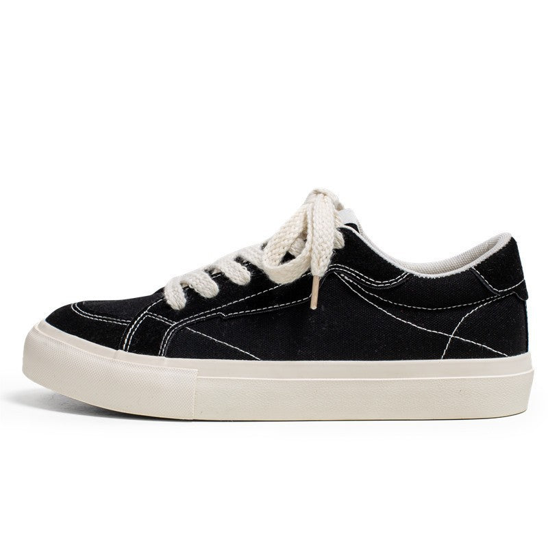 Unisex lässiger Canvas-Low-Top Sneaker mit kontrastnaher Ziersteppung und gepolsterter Plateausohle – Norré