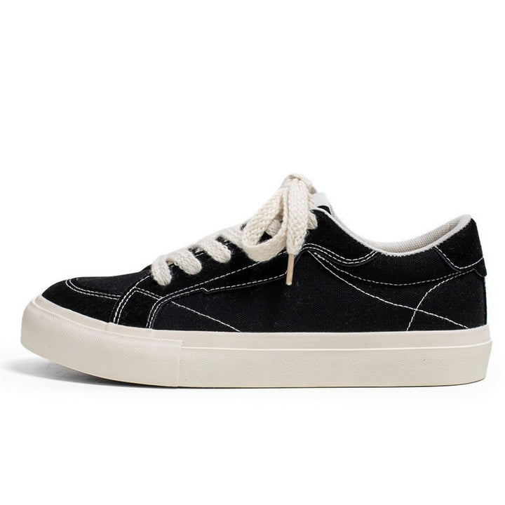 Unisex lässiger Canvas-Low-Top Sneaker mit kontrastnaher Ziersteppung und gepolsterter Plateausohle – Norré
