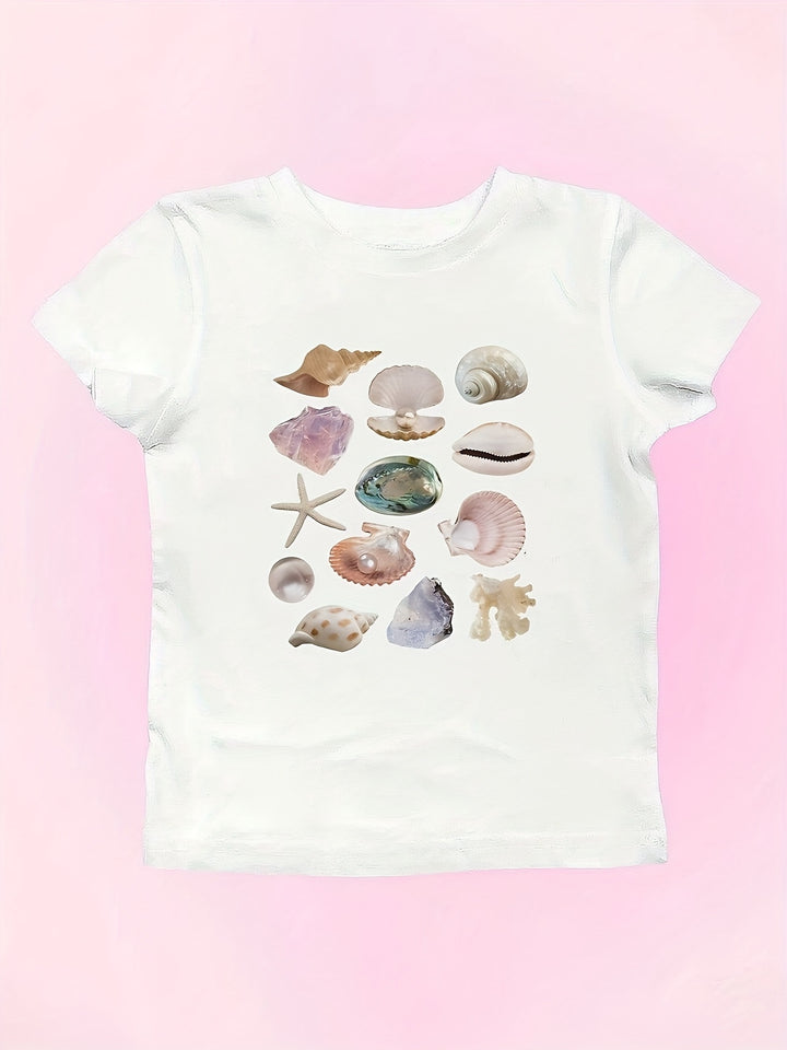 Damen Crop-T-Shirt mit fröhlichem Kirschmotiv Echo Archiv