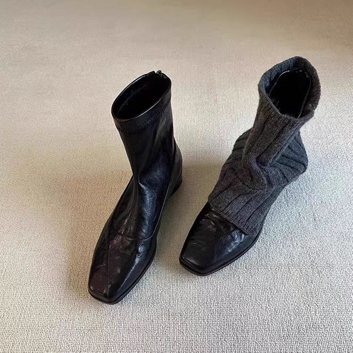 Damen Modische und bequeme Stiefeletten mit gestricktem Obermaterial – Varelle