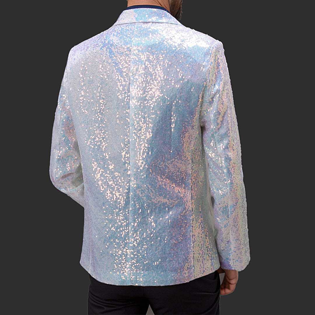 Herren Glamouröser Paillettenblazer mit schimmerndem Effekt Echoarchiv