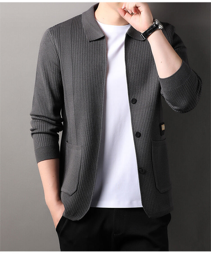 Herren Strickjacke mit hohem Kragen Echoarchiv