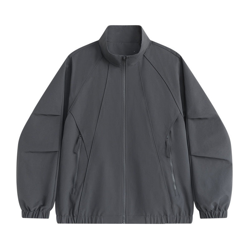 Herren Technische Oversize-Softshell-Trainingsjacke mit Stehkragen, ergonomischen Teilungsnähten & wasserabweisender Beschichtung Echoarchiv