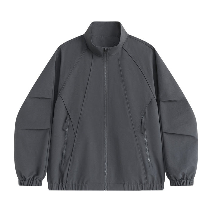 Herren Technische Oversize-Softshell-Trainingsjacke mit Stehkragen, ergonomischen Teilungsnähten & wasserabweisender Beschichtung Echoarchiv
